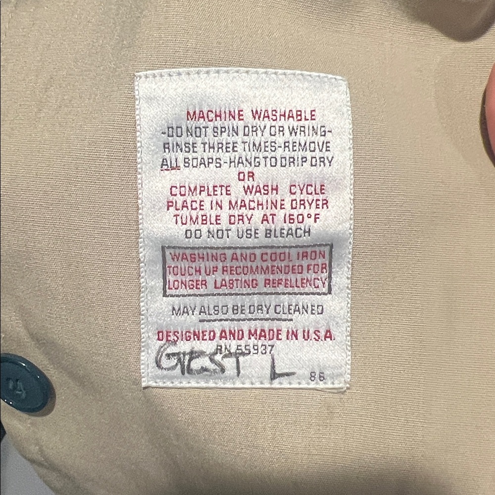 Vintage Blue and Tan Rain Coat - Picture 3 of 3